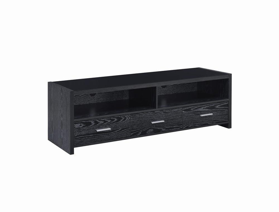 Alton 62" 3-drawer TV Console Black Oak - Couch Potato Furniture & Mattress (CA) - Multi Location