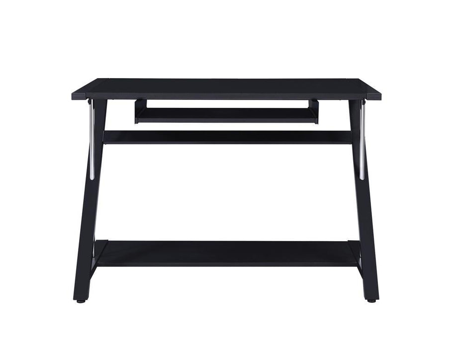 Mallet Computer Desk with Bottom Shelf Black - Couch Potato Furniture & Mattress (CA) - Multi Location