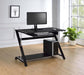 Mallet Computer Desk with Bottom Shelf Black - Couch Potato Furniture & Mattress (CA) - Multi Location