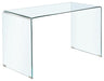 Ripley Glass Writing Desk Clear - Couch Potato Furniture & Mattress (CA) - Multi Location
