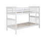 Chapman Twin Over Twin Bunk Bed White - Couch Potato Furniture & Mattress (CA) - Multi Location