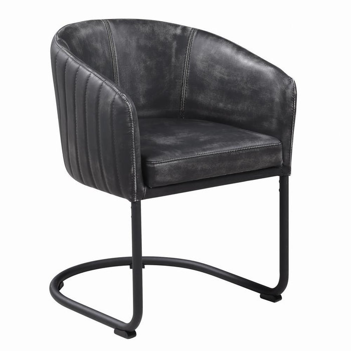 Banner Upholstered Dining Chair Anthracite and Matte Black - Couch Potato Furniture & Mattress (CA) - Multi Location