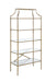 Serena 5-tier Tempered Glass Shelves Bookcase Matte Gold - Couch Potato Furniture & Mattress (CA) - Multi Location