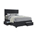 Soledad Eastern King 4-drawer Button Tufted Storage Bed Charcoal - Couch Potato Furniture & Mattress (CA) - Multi Location