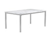 Athena Rectangle Dining Table with Marble Top Chrome - Couch Potato Furniture & Mattress (CA) - Multi Location