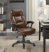 Nerris Adjustable Height Office Chair with Padded Arm Brown and Black - Couch Potato Furniture & Mattress (CA) - Multi Location