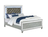Gunnison Queen Panel Bed with LED Lighting Silver Metallic - Couch Potato Furniture & Mattress (CA) - Multi Location