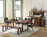 Ditman Live Edge Dining Bench Grey Sheesham and Black - Couch Potato Furniture & Mattress (CA) - Multi Location