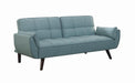 Caufield Biscuit-tufted Sofa Bed Turquoise Blue - Couch Potato Furniture & Mattress (CA) - Multi Location