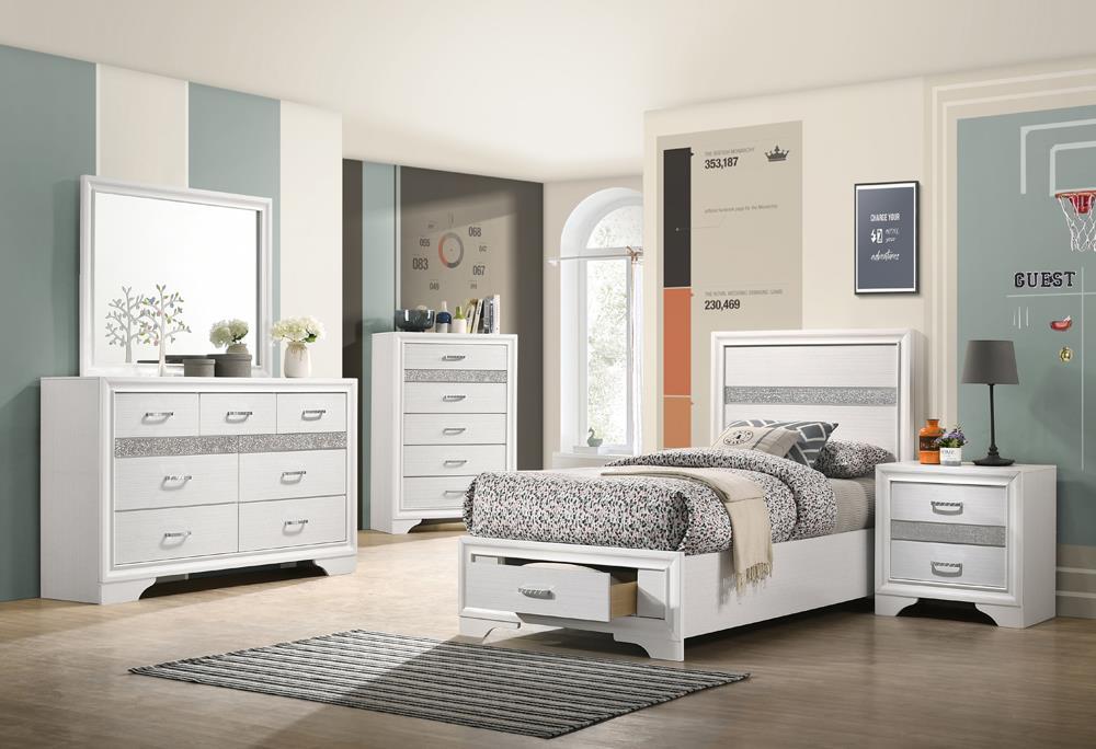 Miranda Twin Storage Bed White - Couch Potato Furniture & Mattress (CA) - Multi Location