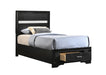 Miranda Twin Storage Bed Black - Couch Potato Furniture & Mattress (CA) - Multi Location