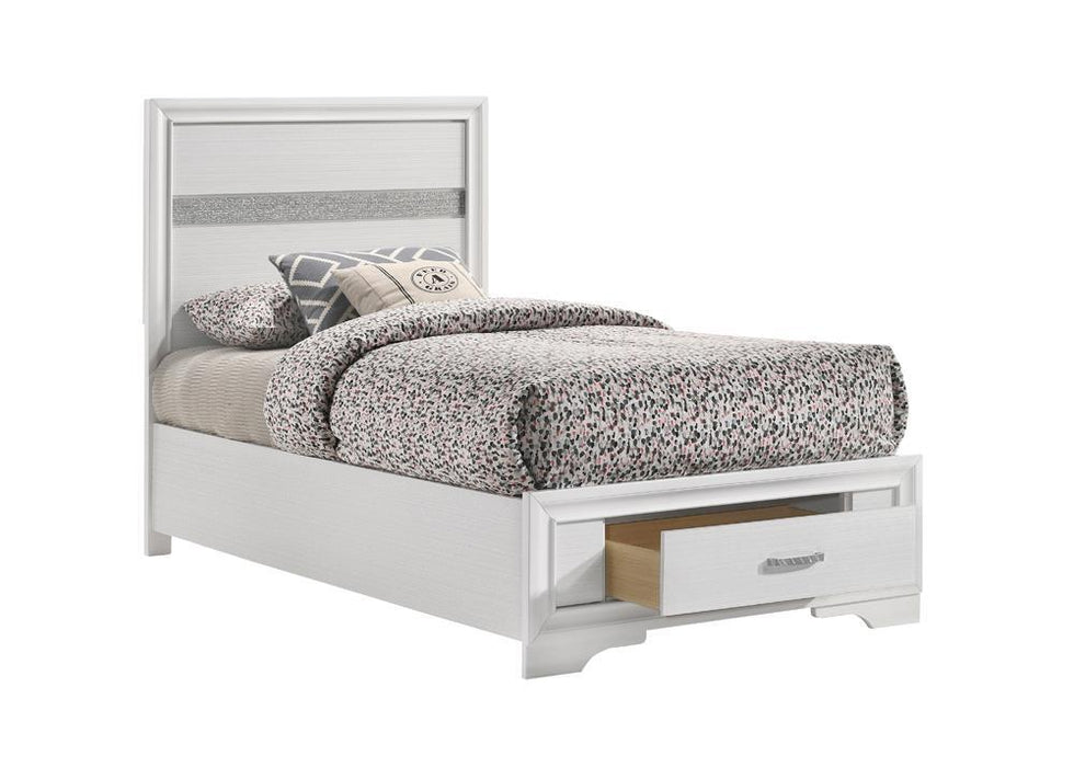 Miranda Twin Storage Bed White - Couch Potato Furniture & Mattress (CA) - Multi Location