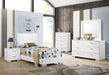 Felicity Twin Panel Bed with LED Lighting Glossy White - Couch Potato Furniture & Mattress (CA) - Multi Location