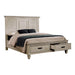 Franco Eastern King Storage Bed Antique White - Couch Potato Furniture & Mattress (CA) - Multi Location