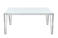 Pauline Rectangular Dining Table with Metal Leg White and Chrome - Couch Potato Furniture & Mattress (CA) - Multi Location