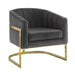 Joey Tufted Barrel Accent Chair Dark Grey and Gold - Couch Potato Furniture & Mattress (CA) - Multi Location