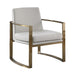 Cory Concave Metal Arm Accent Chair Cream and Bronze - Couch Potato Furniture & Mattress (CA) - Multi Location