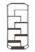 Leland 6-shelf Bookcase Rustic Brown and Dark Grey - Couch Potato Furniture & Mattress (CA) - Multi Location