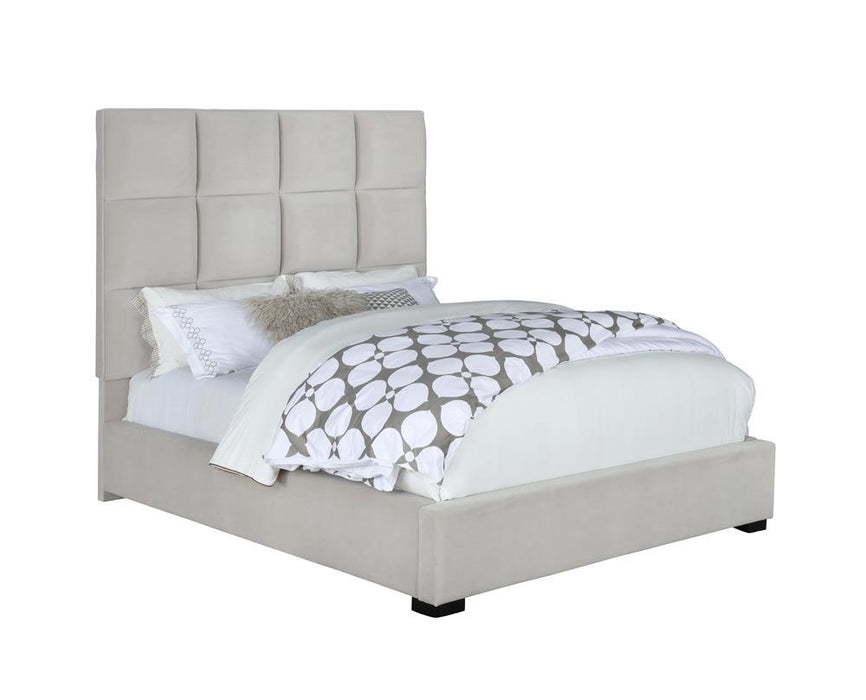 Panes Queen Tufted Upholstered Panel Bed Beige - Couch Potato Furniture & Mattress (CA) - Multi Location