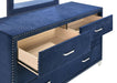 Melody 6-drawer Upholstered Dresser Pacific Blue - Couch Potato Furniture & Mattress (CA) - Multi Location