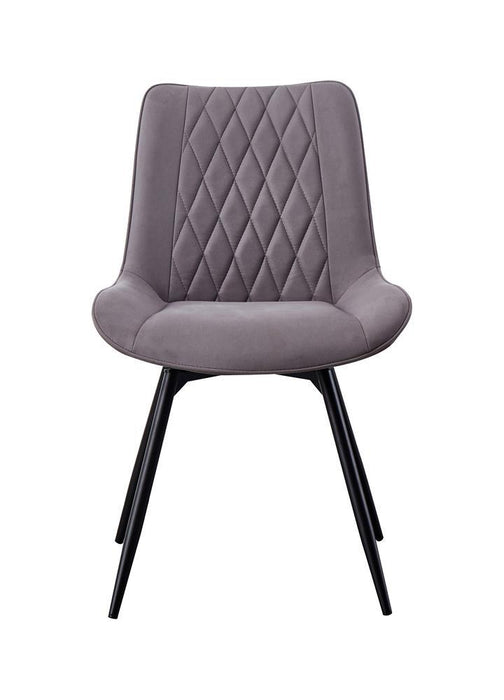 Diggs Upholstered Tufted Swivel Dining Chairs Grey and Gunmetal (Set of 2) - Couch Potato Furniture & Mattress (CA) - Multi Location