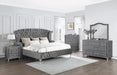 Deanna California King Tufted Upholstered Bed Grey - Couch Potato Furniture & Mattress (CA) - Multi Location