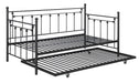 Nocus Spindle Metal Twin Daybed with Trundle - Couch Potato Furniture & Mattress (CA) - Multi Location
