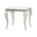 Luna Square End Table White and Chrome - Couch Potato Furniture & Mattress (CA) - Multi Location