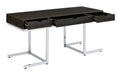 Noorvik 3-drawer Writing Desk Dark Oak and Chrome - Couch Potato Furniture & Mattress (CA) - Multi Location