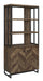 Millbrook 2-door Bookcase Rustic Oak Herringbone and Gunmetal - Couch Potato Furniture & Mattress (CA) - Multi Location