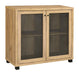 Mchale Accent Cabinet with Two Mesh Doors Golden Oak - Couch Potato Furniture & Mattress (CA) - Multi Location