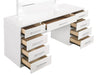 Felicity 9-drawer Vanity Desk with Lighted Mirror Glossy White - Couch Potato Furniture & Mattress (CA) - Multi Location