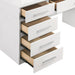 Felicity 9-drawer Vanity Desk with Lighted Mirror Glossy White - Couch Potato Furniture & Mattress (CA) - Multi Location