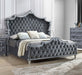 Antonella Upholstered Tufted Eastern King Bed Grey - Couch Potato Furniture & Mattress (CA) - Multi Location