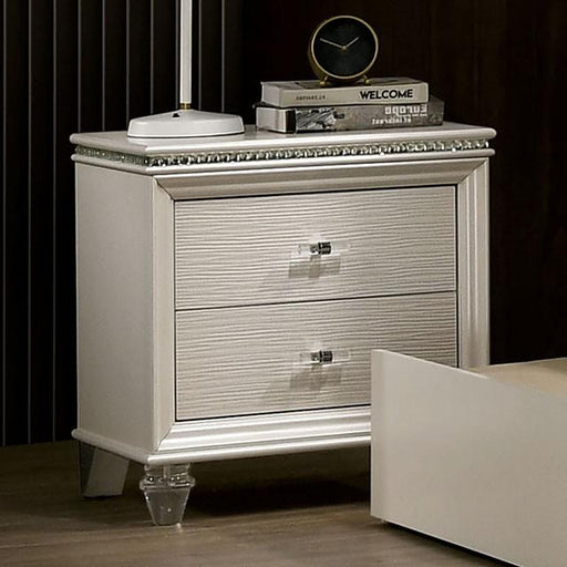 ALLIE Night Stand Beige & Rose Gold - Couch Potato Furniture & Mattress (CA) - Multi Location