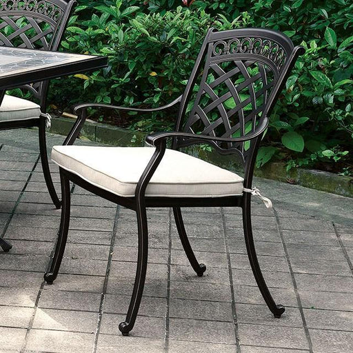 Charissa Antique Black/Beige Arm Chair (4/CTN) - Couch Potato Furniture & Mattress (CA) - Multi Location