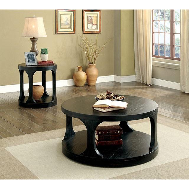 Carrie Antique Black End Table - Couch Potato Furniture & Mattress (CA) - Multi Location