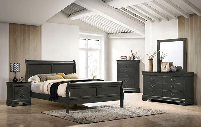 Louis Philippe Night Stand Gray - Couch Potato Furniture & Mattress (CA) - Multi Location
