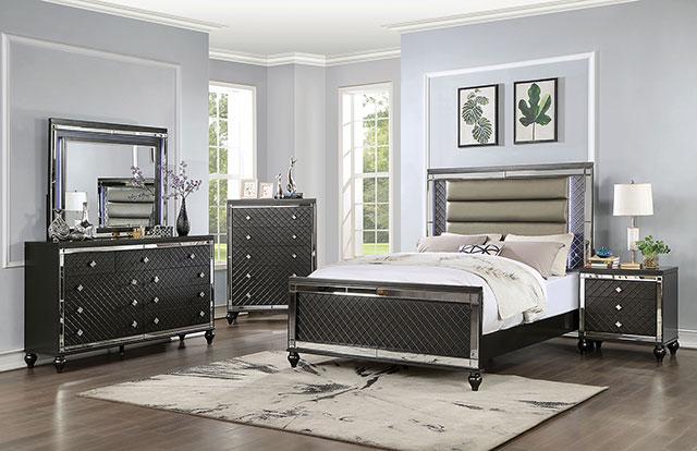 CALANDRIA Mirror w/ LED, Gray - Couch Potato Furniture & Mattress (CA) - Multi Location