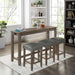 CAERLEON 4 Pc. Counter Ht. Table Set, Wire-brushed Gray - Couch Potato Furniture & Mattress (CA) - Multi Location