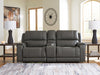 5Z - Pittson Power Reclining Sectional Loveseat with Console - Couch Potato Furniture & Mattress (CA) - Multi Location