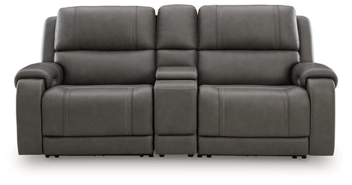 5Z - Pittson Power Reclining Sectional Loveseat with Console - Couch Potato Furniture & Mattress (CA) - Multi Location