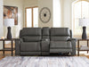 5Z - Pittson Power Reclining Sectional Loveseat with Console - Couch Potato Furniture & Mattress (CA) - Multi Location