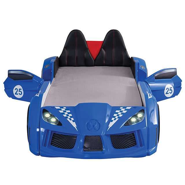 Trackster Bed White, Red,, Black, & Blue